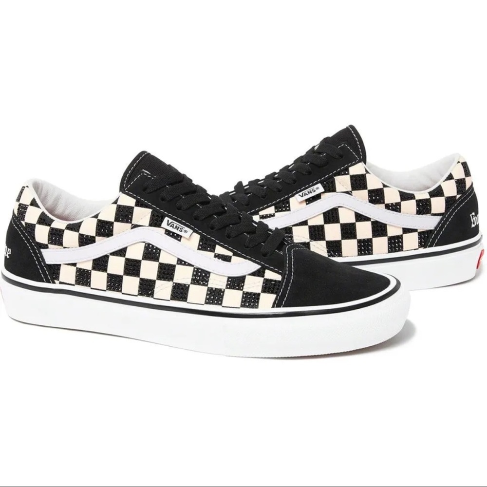Supreme × VANS × SWAROVSKI OLD SKOOL Colab sneakers black crystal 2022 RARE